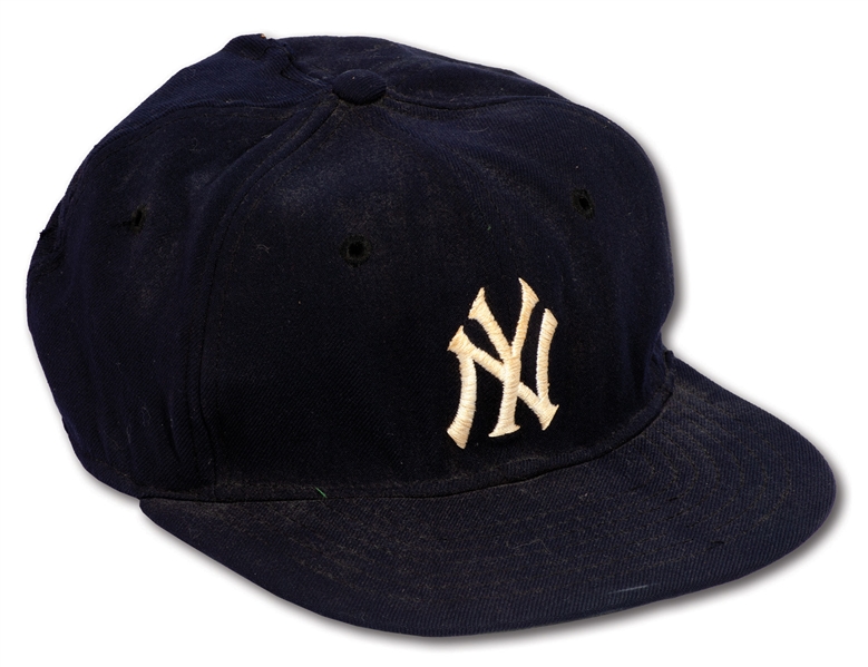 MID-1960S WHITEY FORD AUTOGRAPHED NEW YORK YANKEES GAME USED CAP