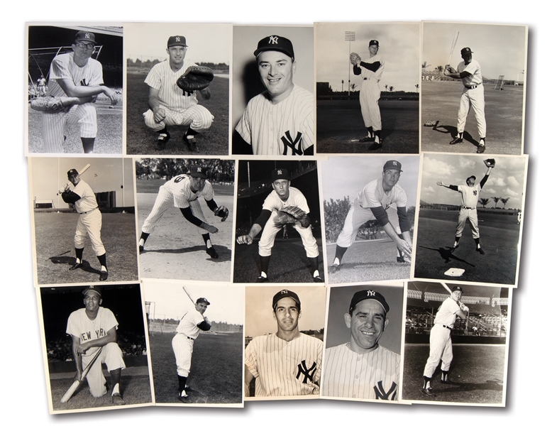 LOT OF (15) 1950S-60S NEW YORK YANKEES INDIVIDUAL PLAYER ORIGINAL PHOTOGRAPHS
