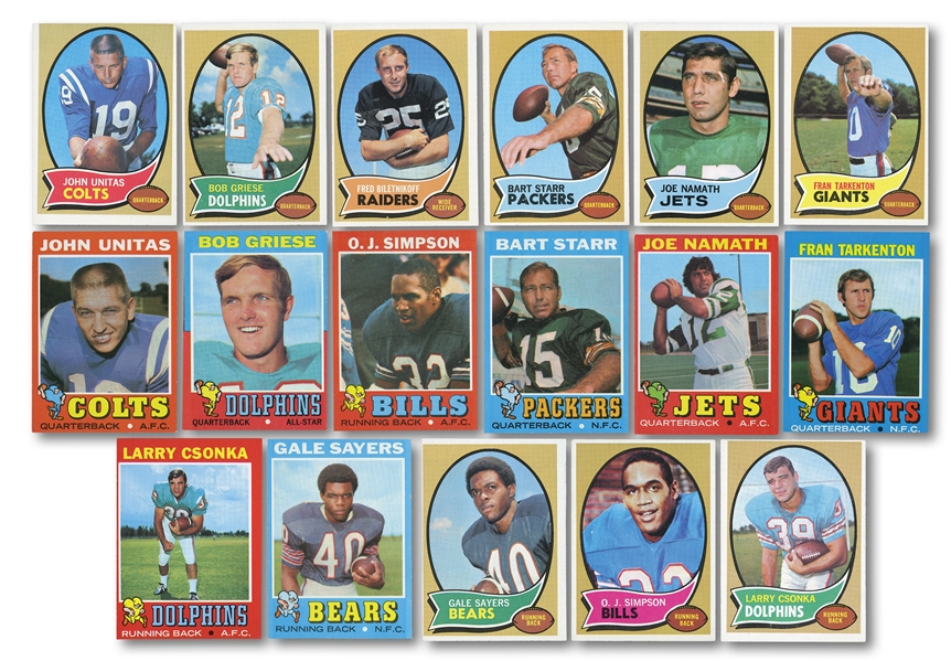 1970 AND 1971 TOPPS FOOTBALL COMPLETE SETS MINUS #156 BRADSHAW ROOKIE