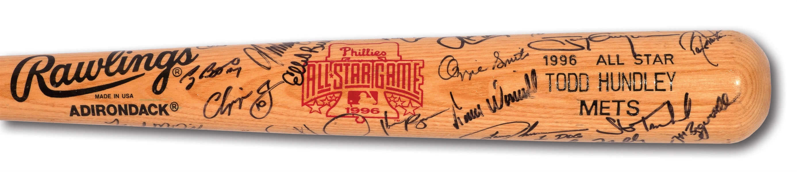 1996 N.L. ALL-STAR TEAM SIGNED TODD HUNDLEY GAME ISSUED BAT