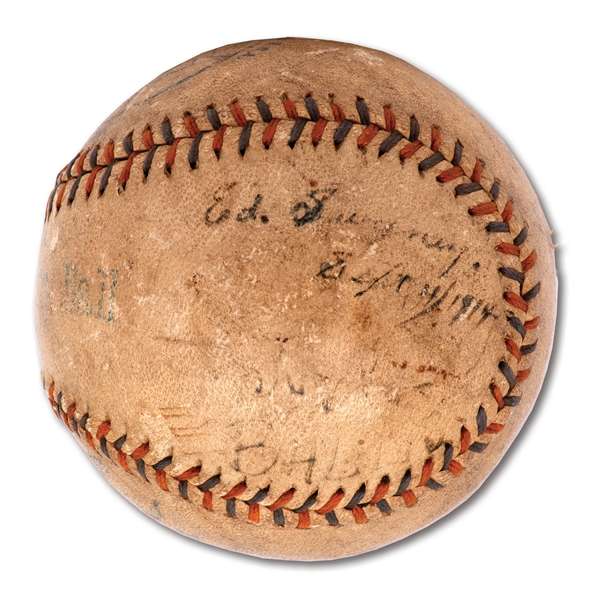 1914 ED SWEENEY SIGNED BASEBALL - N.Y. HIGHLANDERS/YANKEES CATCHER 1908–1915 (PINSTRIPE DYNASTY COLLECTION)