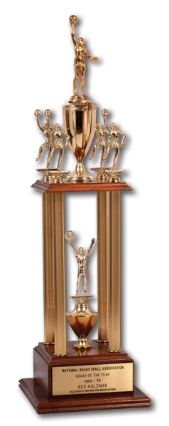 RED HOLZMANS 1969-70 NBA COACH OF THE YEAR TROPHY (HOLZMAN COLLECTION)