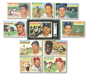 1956 TOPPS LOT OF (10) INCL. #135 MICKEY MANTLE SGC VG 3