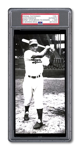 C. 1949 JACKIE ROBINSON ORIGINAL PHOTOGRAPH BY BARNEY STEIN USED FOR 1950 BOWMAN #22 CARD (PSA/DNA TYPE I)