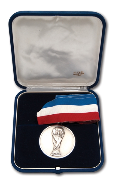 1998 FIFA WORLD CUP RUNNERS-UP SILVER MEDAL PRESENTED TO BRAZIL PLAYER (BRAZIL TECHNICAL COORDINATOR LOA)