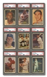 1957 TOPPS COMPLETE SET OF (407) WITH 9 PSA GRADED NOTABLES INCL. #95 MANTLE (NM 7) & B.ROBINSON ROOKIE (EX-MT+ 6.5)