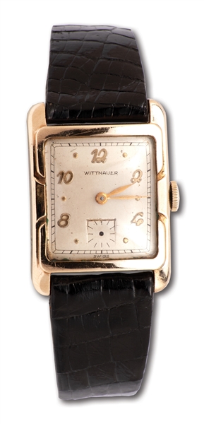 RED HOLZMANS 3/9/1950 ROCHESTER ROYALS "RED HOLZMAN NITE" WITTNAUER WATCH (HOLZMAN COLLECTION)