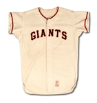1968 WILLIE MAYS SAN FRANCISCO GIANTS GAME WORN HOME JERSEY WITH TEAM DOCUMENTATION (MEARS A9.5)