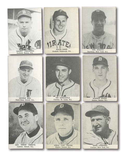 1947 TIP TOP BREAD LOT OF (48) DIFFERENT INCL. SPAHN, LOMBARDI, RIZZUTO, KINER, KELL, ETC.