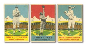 1933 DeLONG BASEBALL TRIO OF CHUCK KLEIN, LEFTY ODOUL & JIMMY DYKES