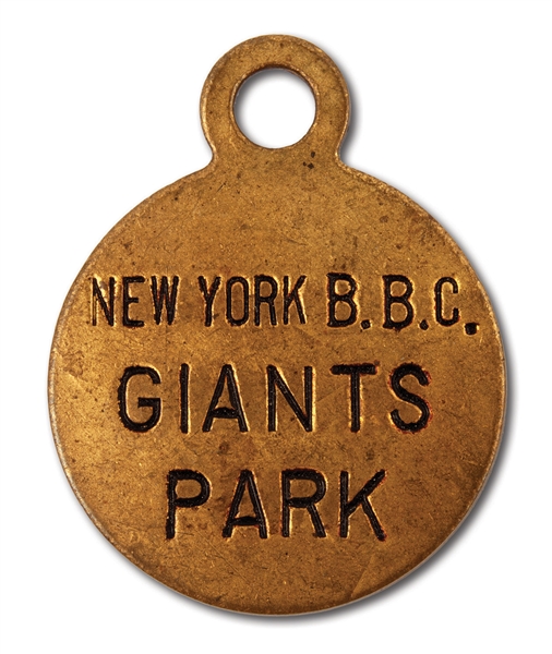 1920-23 DAVE BANCROFT NEW YORK GIANTS LOCKER TAG (BANCROFT FAMILY LOA)