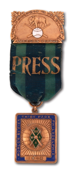 1914 PHILADELPHIA ATHLETICS WORLD SERIES PRESS PIN