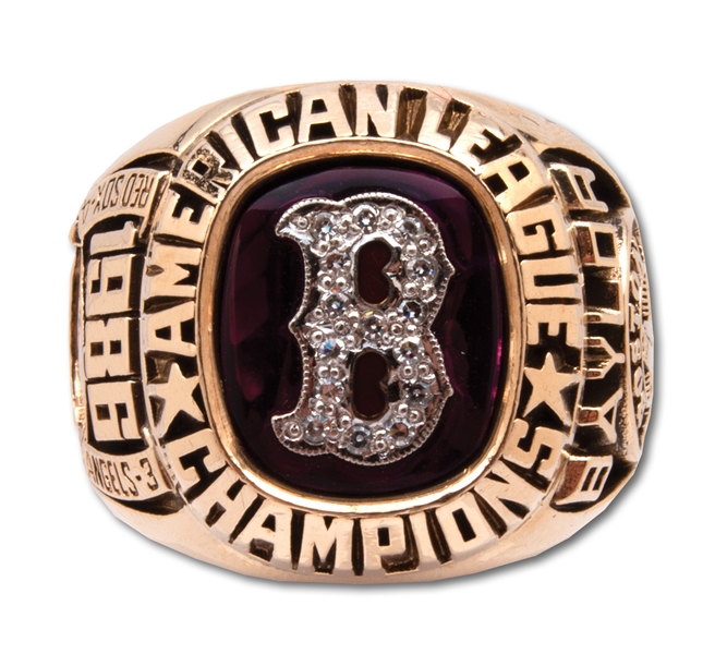 DON BAYLORS 1986 BOSTON RED SOX AMERICAN LEAGUE CHAMPIONS 10K GOLD RING (BAYLOR FAMILY LOA)