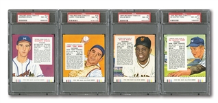 1955 RED MAN BASEBALL COMPLETE SET OF (50) WITH ALL CARDS GRADED NM-MT 8 OR MINT 9 (MOSTLY PSA)