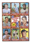 PAIR OF 1982 CRACKER JACK ALL-TIME GREATS UNCUT PANELS PLUS MICKEY MANTLE AUTOGRAPHED CARD
