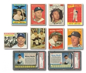 1956-62 MICKEY MANTLE TOPPS AND POST BASEBALL CARD LOT OF (10)