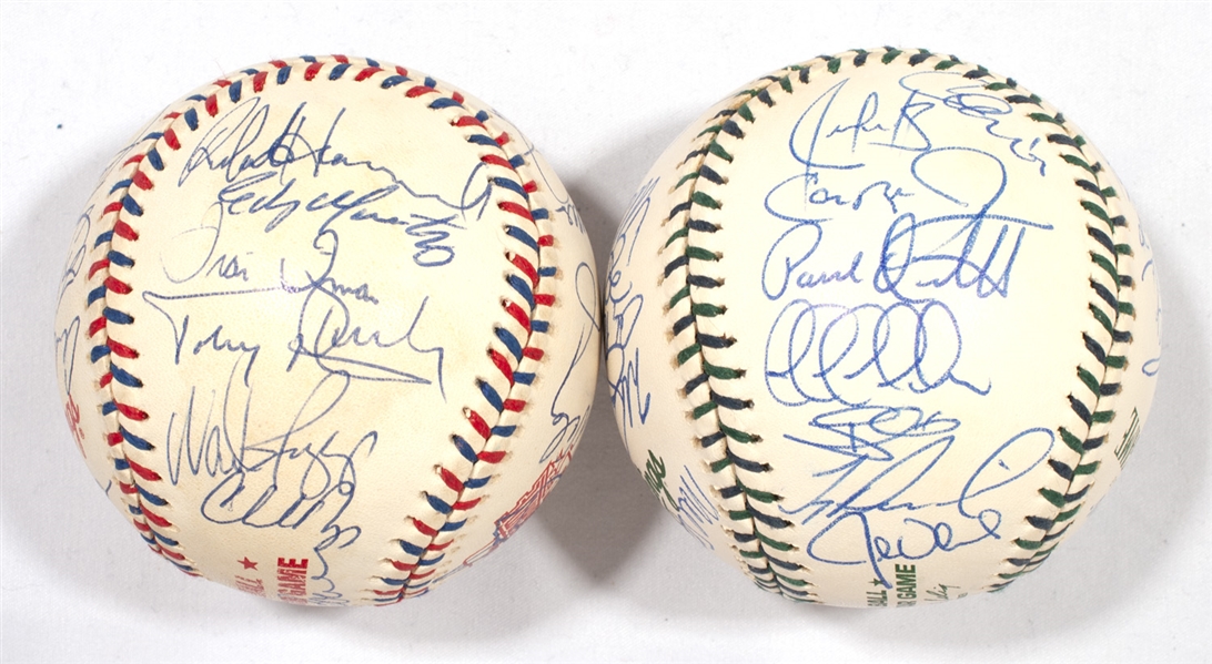 1996 AND 2001 AMERICAN LEAGUE ALL-STAR TEAM SIGNED BASEBALLS