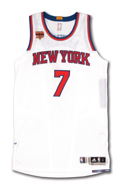 2016-17 CARMELO ANTHONY NEW YORK KNICKS GAME WORN HOME JERSEY