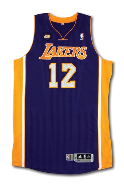 2012-13 DWIGHT HOWARD LOS ANGELES LAKERS GAME WORN ROAD JERSEY