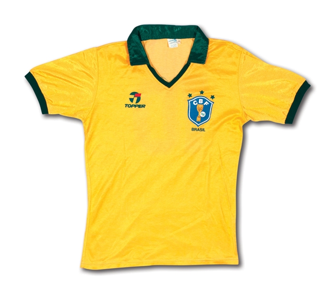 1986 ZICO FIFA WORLD CUP MATCH WORN BRAZIL #10 JERSEY (BRAZIL TECHNICAL COORDINATOR LOA)