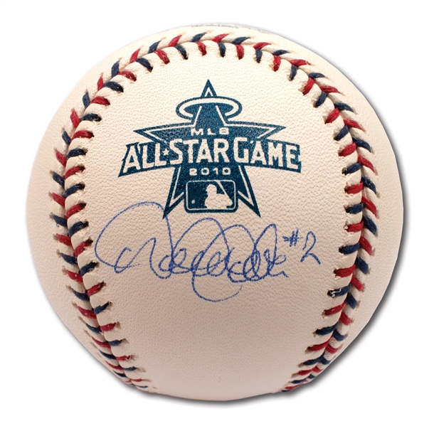 DEREK JETER SINGLE SIGNED AND "#2" INSCRIBED OFFICIAL 2010 MLB ALL-STAR GAME BASEBALL (PRISTINE CONDITION)
