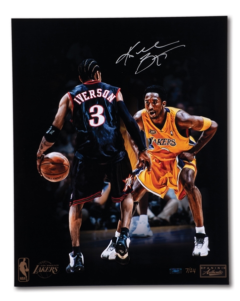 KOBE BRYANT SIGNED 16x20 PHOTO FROM MATCHUP VS. ALLEN IVERSON - LE 7/24 (PANINI COA)