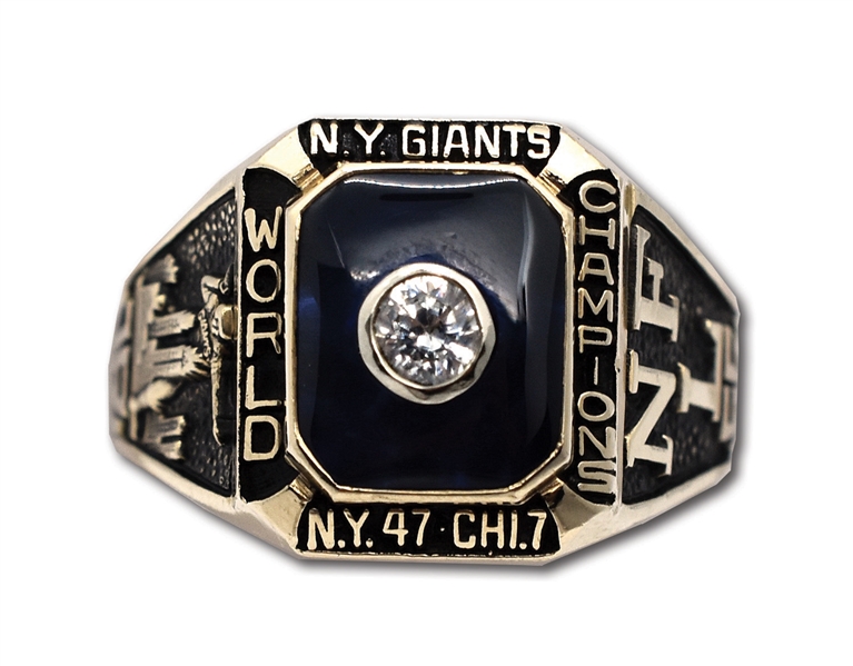 1956 NEW YORK GIANTS NFL WORLD CHAMPIONSHIP 10K GOLD RING (STAFF)