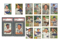 1952 BOWMAN BASEBALL COMPLETE SET OF (252) WITH #101 MANTLE (PSA VG-EX 4) AND #218 MAYS (PSA EX 5)
