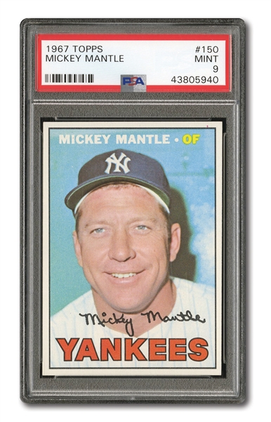 1967 TOPPS MICKEY MANTLE #150 PSA MINT 9 - ONLY TWO HIGHER