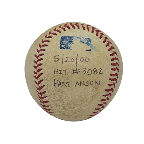 5/23/2000 TONY GWYNN 3,082 CAREER HIT BASEBALL TO PASS CAP ANSON ON MLB ALL-TIME LIST - ALSO HIS 2ND-TO-LAST CAREER HOME RUN BALL! (EX-GWYNN ESTATE)
