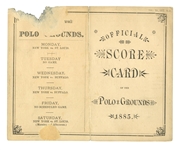 1885 NEW YORK GIANTS (VS. ST. LOUIS MAROONS) POLO GROUNDS OFFICIAL SCORE CARD
