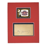 CY YOUNG BEAUTIFULLY SIGNED GPC DISPLAYED WITH TOPPS COMMEMORATIVE 1903 W.S. PATCH CARD - PSA/DNA AUTHENTIC
