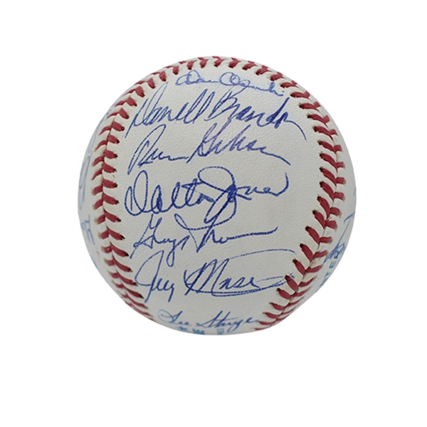 1967 BOSTON RED SOX A.L. CHAMPIONS TEAM SIGNED (REUNION) OAL BASEBALL - PSA/DNA MINT 9 OVERALL