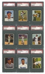 1950 BOWMAN BASEBALL COMPLETE SET OF (252) WITH 74 PSA GRADED INCL. JACKIE, TED & YOGI