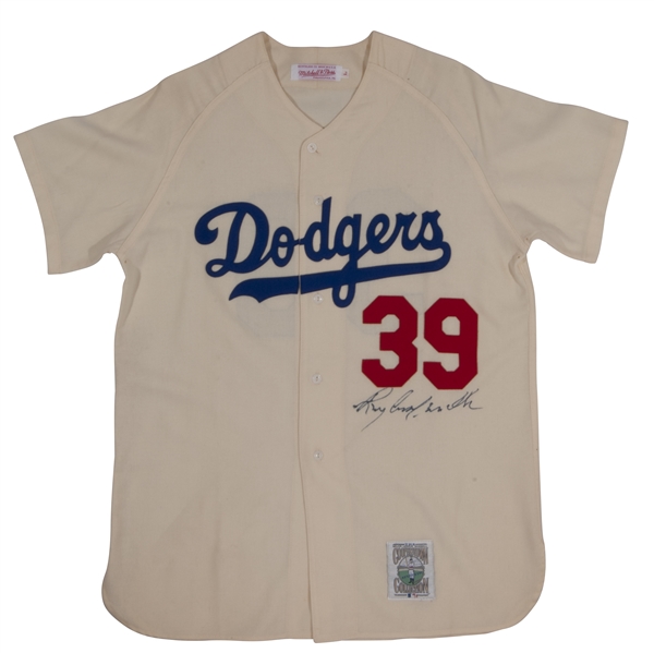 ROY CAMPANELLA AUTOGRAPHED BROOKLYN DODGERS MITCHELL & NESS THROWBACK HOME JERSEY