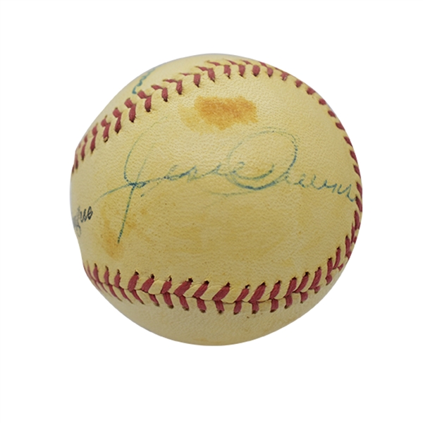 JESSE OWENS AND MRS. CLAIRE RUTH MULTI-SIGNED BASEBALL