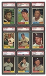 1961 TOPPS BASEBALL COMPLETE SET OF (587) - ALL PSA NM 8 OR HIGHER AND RANKED #8 ON PSA REGISTRY