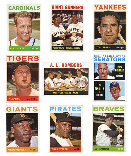 1964 TOPPS BASEBALL COMPLETE SET INCL. #50 MICKEY MANTLE PSA NM 7