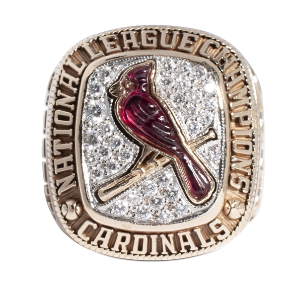 2004 ST. LOUIS CARDINALS NATIONAL LEAGUE CHAMPIONSHIP 14K GOLD RING PRESENTED TO MARTY MASON