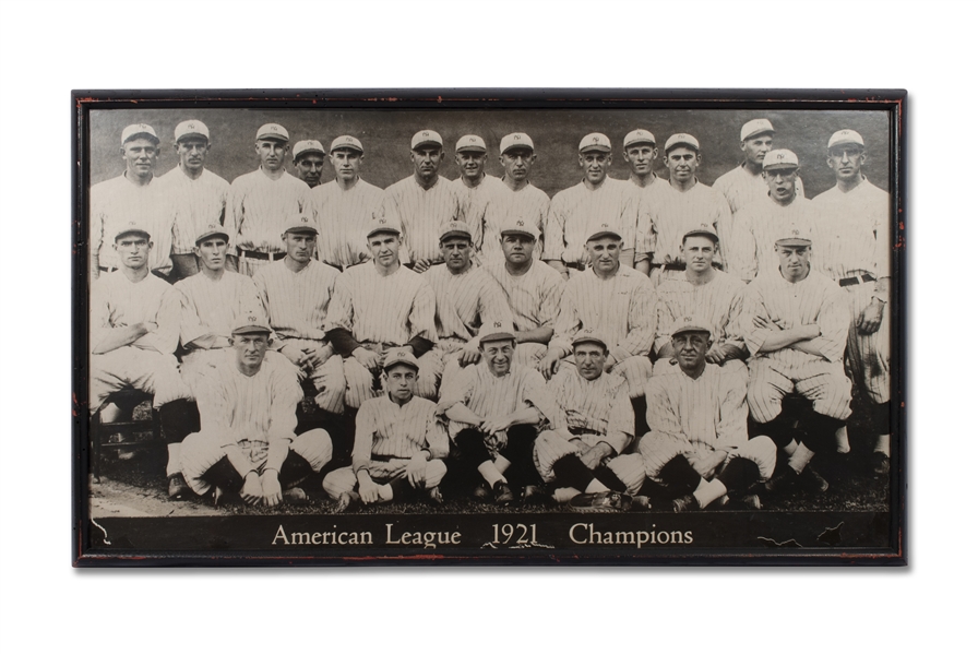 1921 NEW YORK YANKEES LARGE-FORMAT TEAM PHOTOGRAPH WITH BABE RUTH - ORIGINATING FROM YANKEE STADIUM