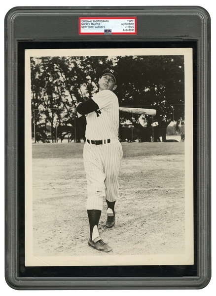 1956 MICKEY MANTLE ORIGINAL PHOTOGRAPH FROM HIS 1958 TOPPS BASEBALL CARD PHOTO SHOOT - (PSA/DNA TYPE I)