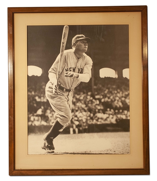 EXQUISITE LARGE BABE RUTH SIGNED 17 X 21" PHOTOGRAPH (AL TAPPER COLLECTION) - PSA/DNA LOA & JSA LOA