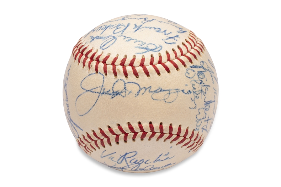 1948 YANKEE STADIUM CEREMONY SIGNED OLD TIMERS DAY BALL