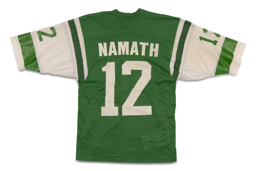 1974-75 JOE NAMATH NEW YORK JETS GAME-USED PRESEASON/PRACTICE JERSEY