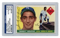 1955 TOPPS #123 SANDY KOUFAX AUTOGRAPHED ROOKIE - PSA/DNA AUTH