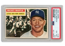 1956 TOPPS #135 MICKEY MANTLE GRAY BACK - PSA EX-MT+ 6.5