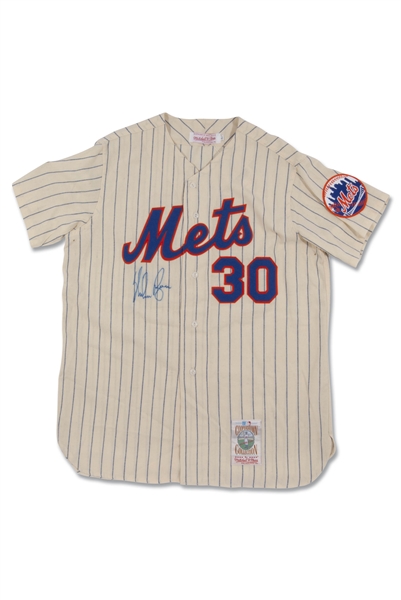 NOLAN RYAN AUTOGRAPHED 1969 NEW YORK METS MITCHELL AND NESS THROWBACK JERSEY - PSA/DNA