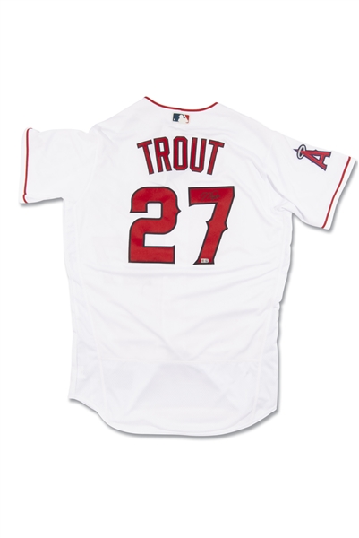 AUTOGRAPHED MIKE TROUT LOS ANGELES ANGELS REPLICA JERSEY - MLB AUTH
