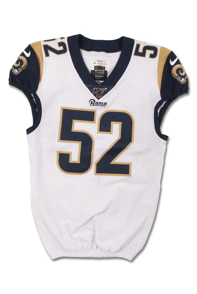 2019 CLAY MATTHEWS LOS ANGELES RAMS HOME JERSEY PHOTO-MATCHED TO TWO GAMES - 11/10/19 VS. STEELERS & 12/15/19 VS. COWBOYS (RESOLUTION LOA)