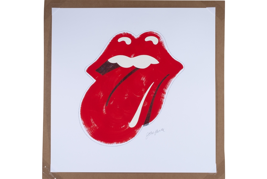 THE ROLLING STONES TONGUE AND LIPS ORIGINAL ARTWORK BY LOGO CREATOR JOHN PASCHE